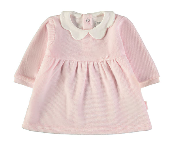 Babybol | Scallop Collar Velour Baby Dress 260054 - Pink