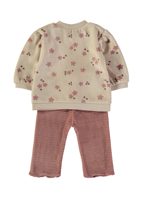 Babybol | Floral Top and Pocket Trousers 2 Piece Set 260063 - Blush