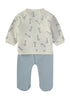 Babybol Baby Set Off-White and Blue Giraffe Print 260405