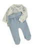 Babybol Baby Set Off-White and Blue Giraffe Print 260405
