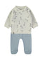 Babybol Baby Set Off-White and Blue Giraffe Print 260405