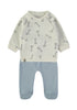 Babybol Baby Set Off-White and Blue Giraffe Print 260405