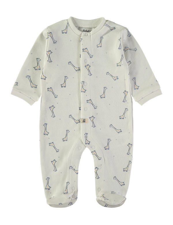 Babybol Baby Giraffe Print Long-Sleeve Footed Babygrow 260416