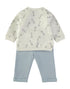 Babybol Baby Set Off-White and Blue Giraffe Print 260426
