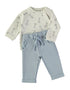 Babybol Baby Set Off-White and Blue Giraffe Print 260426