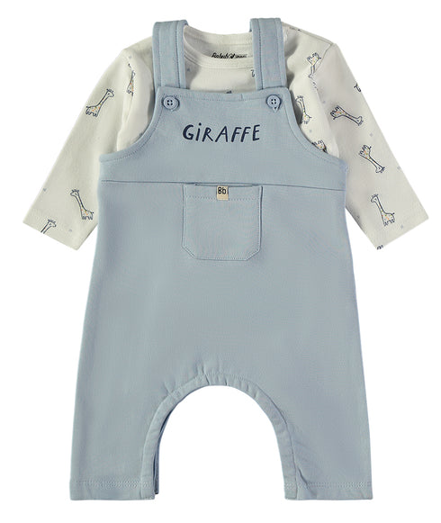 Babybol Baby Giraffe Print Dungaree and Top Set 260435