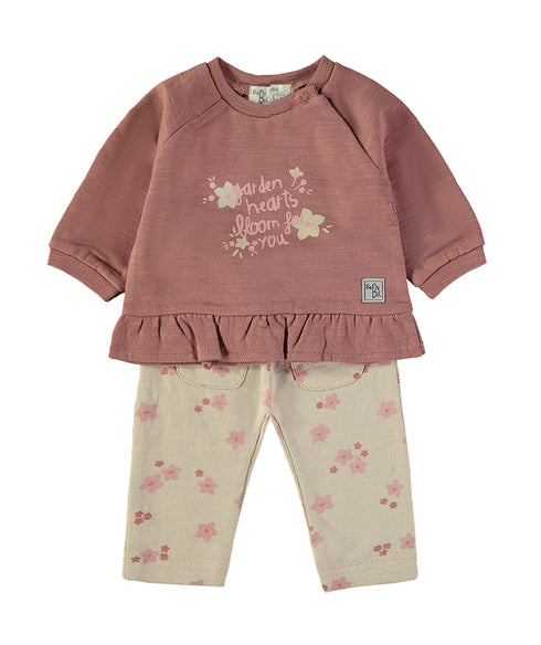 Babybol Garden Hearts Two-Piece Outfit Set 260811