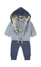 Babybol | Tiger Graphic Top, Trousers and Hooded Jacket 3 Piece Set 260830 - Cloud Blue