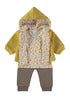 Babybol Mustard and Brown Floral Three-Piece Set 260836