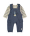 Babybol Baby Boys Navy Dungaree and Striped Top Lion Two-Piece Set 260840
