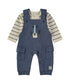 Babybol Baby Boys Navy Dungaree and Striped Top Lion Two-Piece Set 260840