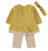 Babybol Baby Girls Mustard Top, Floral Leggings and Headband Three-Piece Set 260846