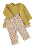 Babybol Baby Girls Mustard Top, Floral Leggings and Headband Three-Piece Set 260846