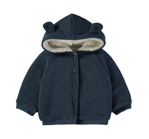 Babybol | Sherpa-Lined Ear-Accented Hooded Jacket 260932 - Blue