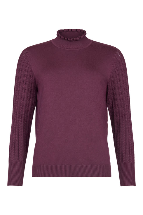 Sunday Ruffled Roll-Neck Pullover 63286591 493 - Prune
