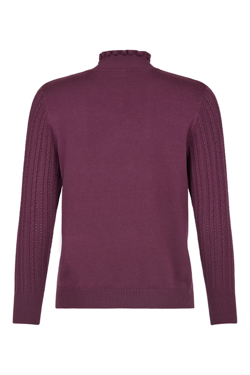 Sunday Ruffled Roll-Neck Pullover 63286591 493 - Prune