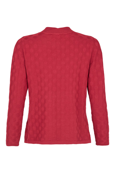 Sunday Textured Dot Turtle-Neck Pullover 63306593 44 - Raspberry Red