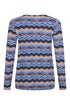 Sunday Abstract V-Neck Long-Sleeve Blouse 6355 6602 66 - Ultra Marine