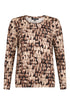 Sunday Abstract Round-Neck Long-Sleeve Top 6436 6629 16 - Pine Bark