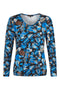 Sunday Abstract V-Neck Long-Sleeve Top 6452 6638 66 - Ultra Marine