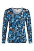 Sunday Abstract V-Neck Long-Sleeve Top 6452 6638 66 - Ultra Marine