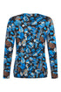 Sunday Abstract V-Neck Long-Sleeve Top 6452 6638 66 - Ultra Marine