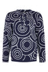 Sunday Abstract Knit Turtle-Neck Pullover 6986 6491 69 - Navy