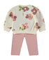 Babybol Baby Girls Ecru Floral Sweatshirt and Pink Leggings Set 261009