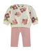 Babybol Baby Girls Ecru Floral Sweatshirt and Pink Leggings Set 261009