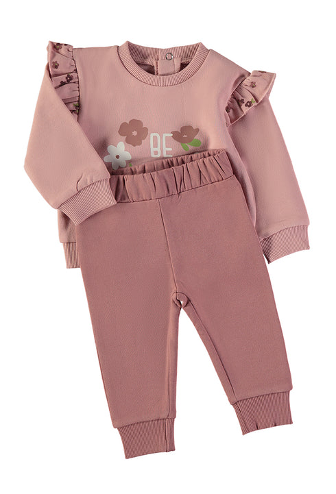 Babybol Baby Girls Beyoutiful Sweatshirt and Trousers Two-Piece Set 261010