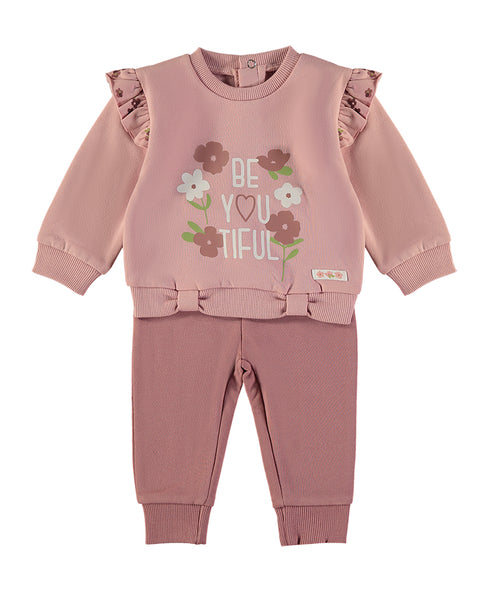 Babybol Baby Girls Beyoutiful Sweatshirt and Trousers Two-Piece Set 261010