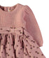Babybol | Textured Long-Sleeve Ditsy Floral Dress 261015 - Pink