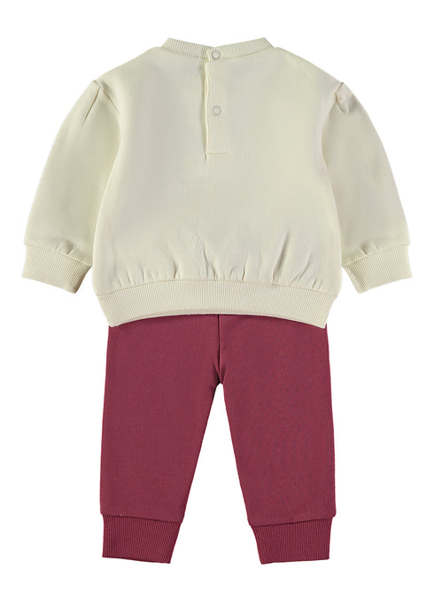 Babybol | Graphic Top and Cuffed Trousers 2 Piece Set 261051 - Aubergine
