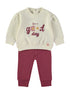 Babybol | Graphic Top and Cuffed Trousers 2 Piece Set 261051 - Aubergine