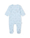 Yatsi | Baby Boy Light Blue Elephant Print Footed Cotton Romper - 26110156