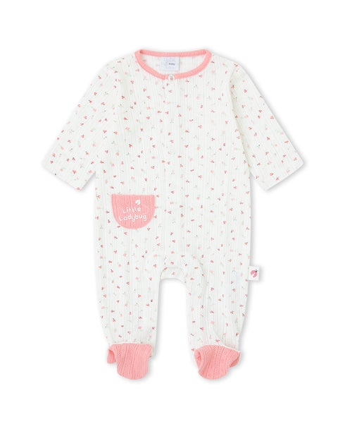 Yatsi | Baby Girl Ladybird Footed Cotton Romper - 26110178
