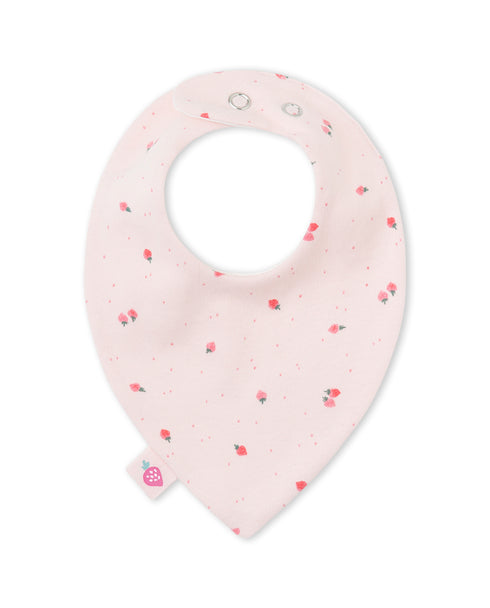 Yatsi | Baby Girl Reversible White & Pink Strawberry Cotton Bib - 26110331