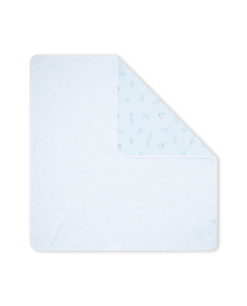 Yatsi | Baby Boy Reversible Light Blue Elephant & Stars Cotton Wrap - 26110353