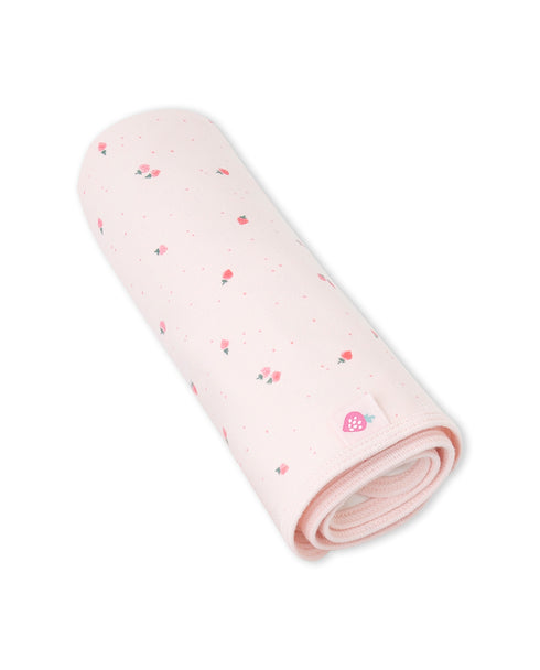 Yatsi | Baby Girl Reversible Pink & White Strawberry Cotton Wrap - 261103610