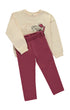 Babybol | "Melodies" Graphic Sweatshirt and Trousers 2 Piece Set 261302 - Natural