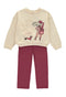 Babybol | "Melodies" Graphic Sweatshirt and Trousers 2 Piece Set 261302 - Natural