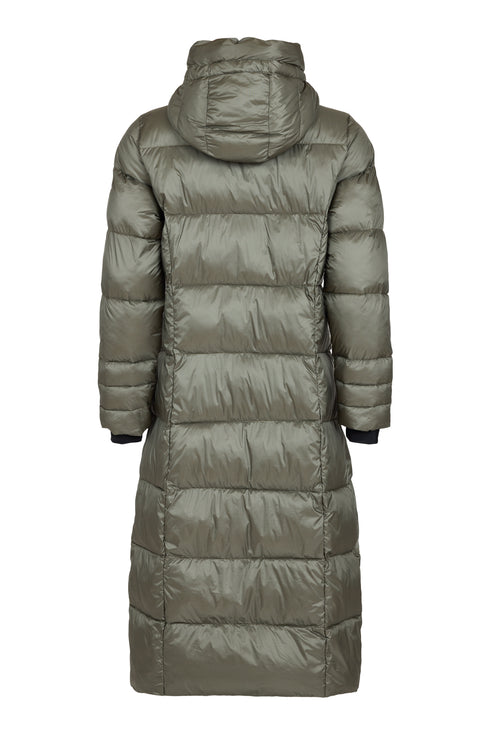 Normann Womens Long Hooded Puffer Coat 4339 400 97 - Elephant Grey
