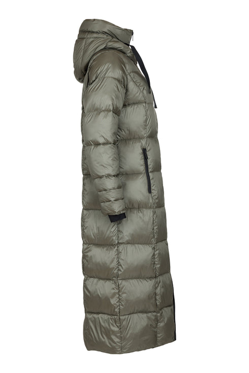 Normann Womens Long Hooded Puffer Coat 4339 400 97 - Elephant Grey