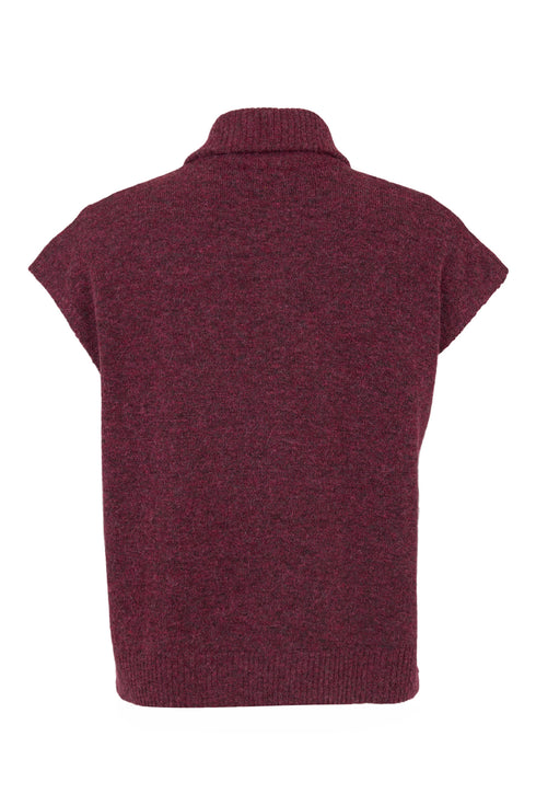 Sunday Zip Front Alpaca Wool Blend Knit Waistcoat Vest 64166658 491 - Prune