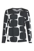 Sunday Abstract Geometric Print Round Neck Top 64376641 90 - Black