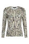 Sunday Wave Print Round Neck Top 64596630 163 - Pine Bark
