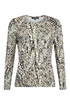 Sunday Wave Print Round Neck Top 64596630 163 - Pine Bark