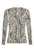 Sunday Wave Print Round Neck Top 64596630 163 - Pine Bark
