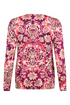 Sunday Floral Damask Print Round Neck Top 64656636 491 - Prune