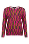 Sunday Abstract Block Print Elasticated Hem Top 65266665 552 - Fuschia